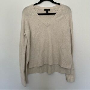 J.crew oatmeal wool alpaca soft v-neck sweater relaxed fit sz.S womens